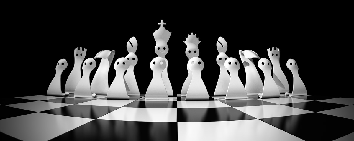 Ghost, a novelty chess set design.