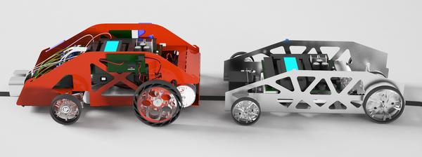 Render of Chassis version 4 and 2 