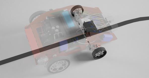 Render of front wheel assembly 